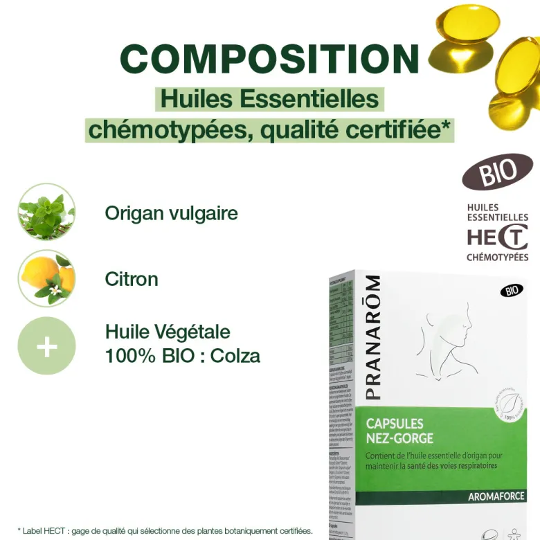Capsules Nez-Gorge aux Huiles Essentielles - Bio