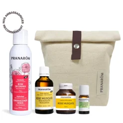 Coffret Belle peau à la rose - Hydrolat de Rose et trousse offerts