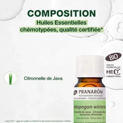 Huile Essentielle de Citronnelle de Java - Bio
