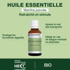 Huile Essentielle de Menthe poivrée - grand format - Bio