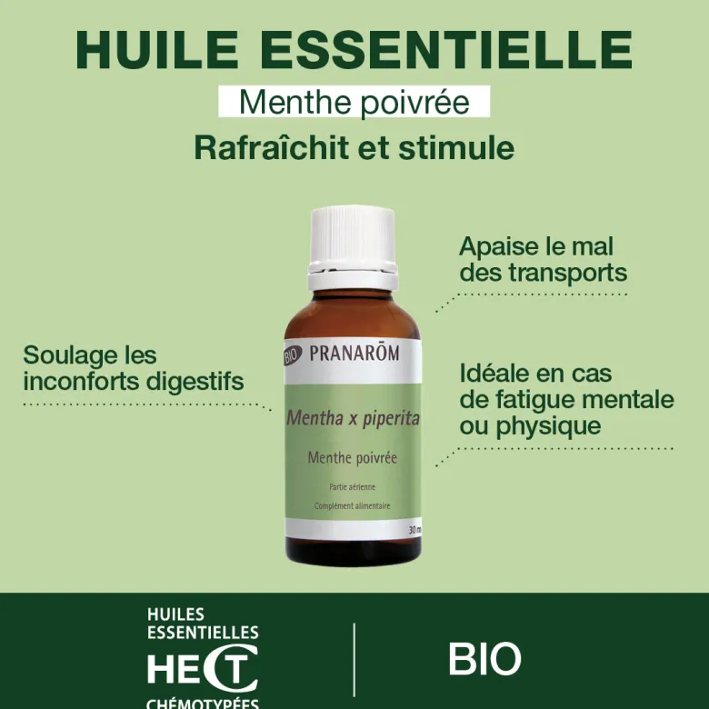 Huile Essentielle de Menthe poivrée - grand format - Bio