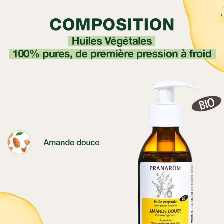 Huile Végétale d'Amande douce 100 ml - Bio