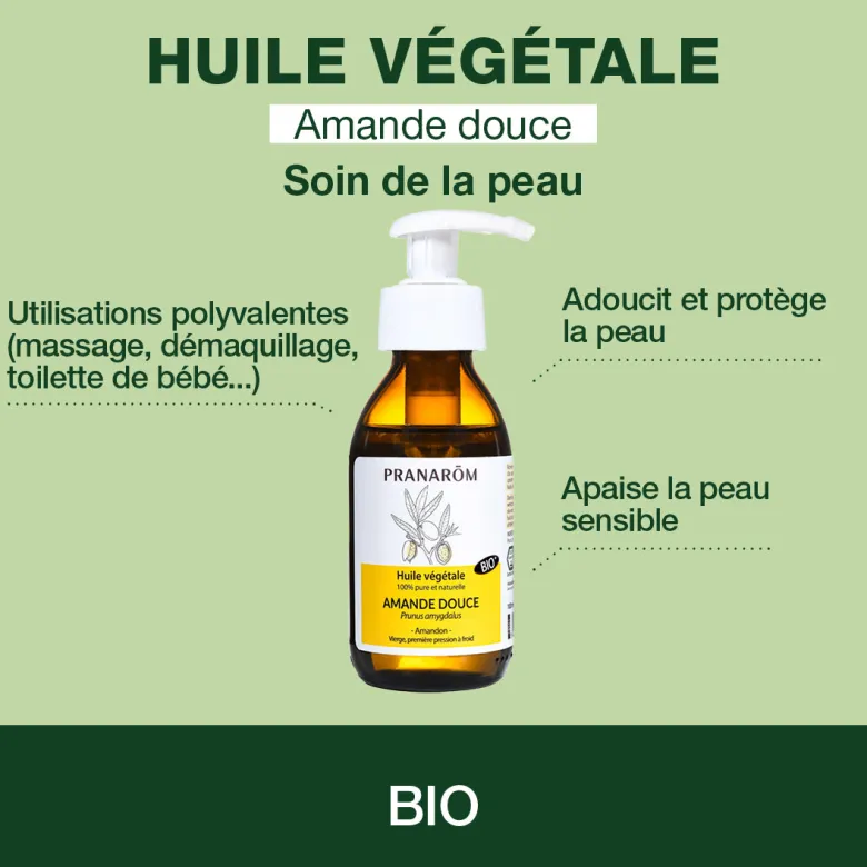 Huile Végétale d'Amande douce 100 ml - Bio