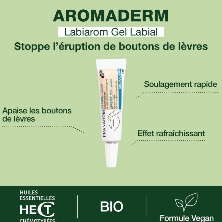 LABIAROM Gel labial pour boutons - Bio