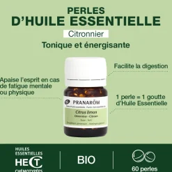 Perles d'Huile Essentielle de citronnier - Bio