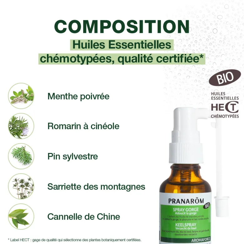 Spray gorge apaisant aux Huiles Essentielles - Bio
