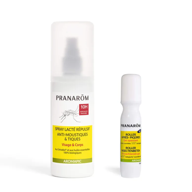 Spray répulsif anti-moustiques et tiques + roller après-piqûres - Bio